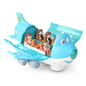 Elétrico de Aviões de Brinquedo das Crianças Iluminado Musical de Simulação de Avião Inércia Montado Avião Modelo Elétrico do Brinquedo Presente Para Crianças