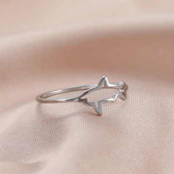 Em Skyrim, o Aço Inoxidável Tubarão Peixe em Forma de Anéis para as Mulheres Minimalista Anéis de Dedo de Jóias Festa de Aniversário, Presentes de Atacado 2023