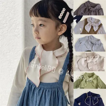 EnkeliBB Japão Design Criança Menina Linda de Outono Camiseta Básica Meninos e as Meninas Podem usar a Qualidade Superior de Algodão Macio, T-shirts Com Arco