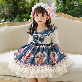 Espanhol Menina Lolita Estilo de Vestido de Verão Lace Vestido de Fada Princesa Lolita Baby Girl Dress 3-15 Anos da Festa de Aniversário de Roupa 2022