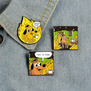 ESSE É bem o Esmalte Pins Personalizados do Cão dos desenhos animados Broches Pin de Lapela da Camisa Saco de Animais Engraçados Emblema do Presente da Jóia Fãs Amigos