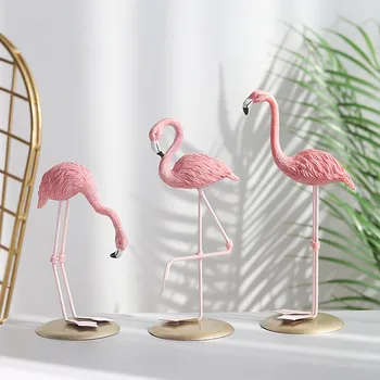 Estilo Nórdico Flamingo Estatueta De Fadas Jardim, Sala De Escritório Festa De Casamento Enfeite Decoração Para Casa Acessórios
