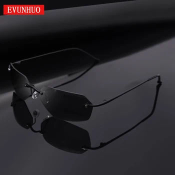 EVUNHUO Matrix, Morpheus Óculos de sol Polarizados do Filme óculos de sol dos homens de titânio Ultraleve sem aro Oval óculos de Oculos Gafas De Sol