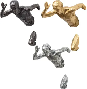 Executando o Homem Parede Escultura de Parede em 3D de Arte Esporte Estatueta para o Office Decoração Sala de estar Executar a Figura da Estátua de Esportes de Homem