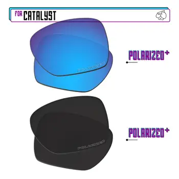 EZReplace Polarizada de Substituição de Lentes para Oakley Catalisador Óculos de sol - BlackPPlus-BluePPlus