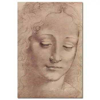 Famoso Leonardo Da Vinci Pintura A Óleo Jovem Chefe De Script Para Pintada À Mão Em Lona De Alta Qualidade Sem Quadro Para Decoração De Quarto