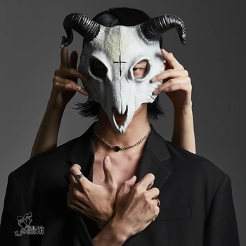 Festa de Halloween Cosplay 3D Cabra da Cabeça Crânio Máscara de baile de Máscara de Ovelha Crânio Facial, Máscara de Cosplay Traje Decoração