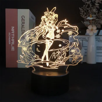 Genshin Impacto Eula Jogo 3D Noite de Luz para a Decoração do Quarto a Luz de Bonito de Aniversário de Presente Colorido LED Lâmpada Mangá Garoto Lindo Presente