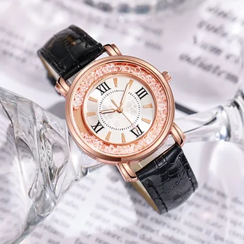 Grande Dial Fluindo Strass Mulheres relógio de Pulso de Luxo Crystal Relógios de Senhoras Relógio de Quartzo Para a Moda Feminina Presente Dropshipping