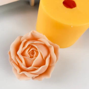 HC0291 3D floração rosa de silicone sabão molde DIY de flores feitas à mão a vela do molde ferramenta de decoração