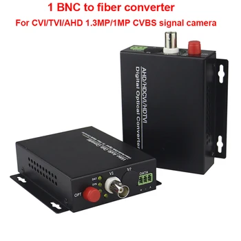 HD CVI AHD TVI 720P, 960P 1CH de Fibra Óptica para BNC de Vídeo Digital Conversor de fibra óptica transmissor e do receptor para o sistema de CFTV