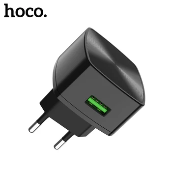 Hoco QC3.0 2.0 UE Telefone Carregador Para Samsung S20, S21, Além de 18W Rápida Adaptador de Carga Para Xiaomi Poco X3 F3 do curso do USB Carregador de Parede