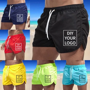 Homens de Esportes de Shorts Personalizado Logotipo ou Imagem de Verão de Natação de Maiô Seca Rápido, Respirável Praia de Surf de Curto Troncos de Vestuário, Calças