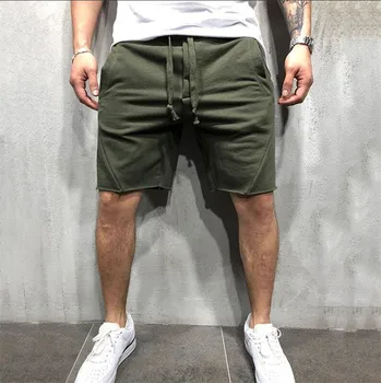 Homens Shorts Estilo Selvagem Cor Sólida Rasgado Calças Curtas Jogger Treino Shorts MenCasual Moda Shorts