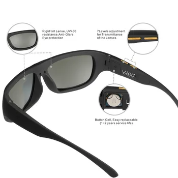 Homens Óculos de sol com variação Electrónica de Tonalidade de Controle da Lente Smart Óculos de sol dos Homens Polarizada para a Condução de Pesca Viajar 2018 Novo