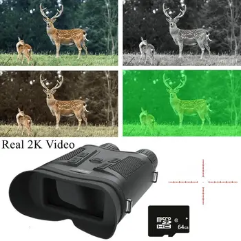 Hondigi NV800S 2K Noite de Óculos de Visão Binóculos Infravermelhos Câmera Verde 12MP Imagem para Caça Camping AA Bateria Cartão de 64GB
