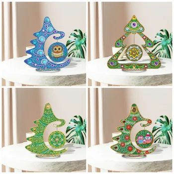 HUACAN 5D DIY Especial em Forma de Diamante Pintura de Enfeites de Árvore de Natal Bordado de Diamante Boneco de neve Mosaico de Decoração Para a Casa
