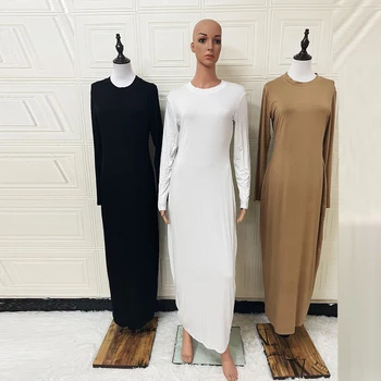 Inverno Abaya Dubai, Turquia Islã Árabe Muçulmano Dentro De Vestido Longo, Vestido Longo Kaftan Marrocos Vestidos Para Mulheres Manto Longue Femme