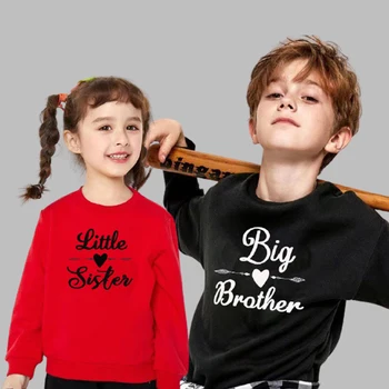 Irmão Combinando Roupas Big Brother Pouco Irmão, Irmãs, Roupas Casaco De Crianças De Bebê Menina Menino Pulôver Criança Tops Tshirt