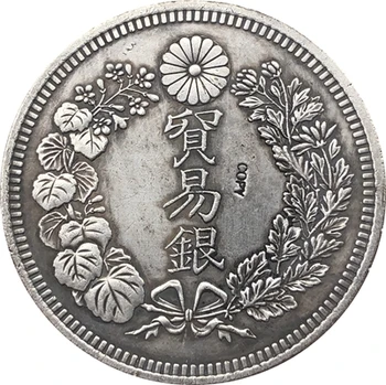 Japão 1 Dólar Comercial - Meiji 7,8,9,10 anos de moeda cópia para 38,58 mm