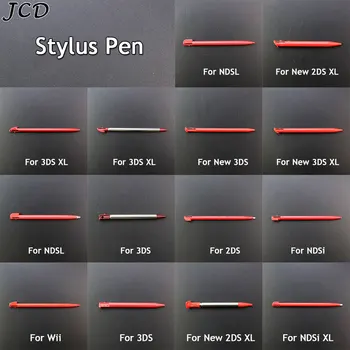 JCD 1pcs Vermelha Metálica Telescópica Caneta Stylus para 2DS 3DS Novo 2DS LL XL Novo 3DS XL Plástico Caneta de Toque Para o NDSL DS Lite, NDSi NDS XL Wii