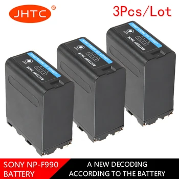 JHTC 3pc NP-F990 NP F990 8800mAh Câmera Bateria Para Filmadora Sony HXR-MC1500C NEX-EA50 DSR-PD198P HVR-Z7C NX3 5 LED Luz de Vídeo