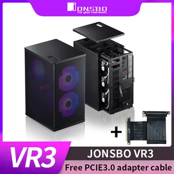 JONSBO VR3 Server Pequeno estojo de Armazenamento Tudo-Em-Um de Multimídia 4 de Disco Rígido do Chassi PC Gamer Armário Com PCIE 3.0 Adaptador de Cabo
