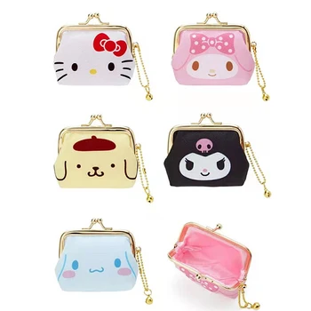 Kawaii Sanrio Hello Kitty Kuromi Mymelody Cinnamoroll Pochacco Onpompurin de Lona, porta-Moedas a Moeda Pack Levar de Presente Brinquedos para Meninas