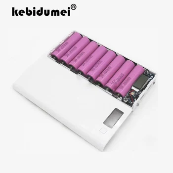 kebidumei 5V USB Duplo 18650 Bateria do Banco do Poder da Caixa Display LCD Carregador de Telefone Celular DIY Shell Case Para iphone6 Mais S6 xiaomi