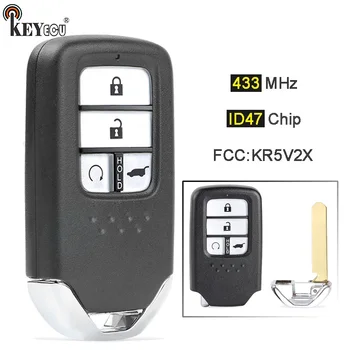 KEYECU 433.92 MHz ID47 Chip FCC: KR5V2X A2C83162500 Substituição 4 Botão Smart Remote Chave do Carro Fob para Honda Pilot