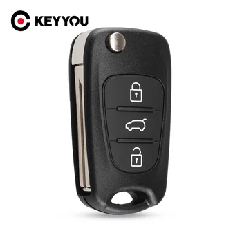 KEYYOU 10pcs/lot Nova Chave do Carro Shell de Substituição de 3 Botões Flip Remoto Chave Case Capa em Branco Para Kia K2 K5