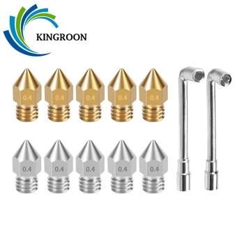 KINGROON 20pcs MK8 de Bronze do Bocal da M6 Rosca mk8 de Aço Inoxidável Bicos para 1,75 mm Filamento Impressora 3D Hotend Bico para Ender-3