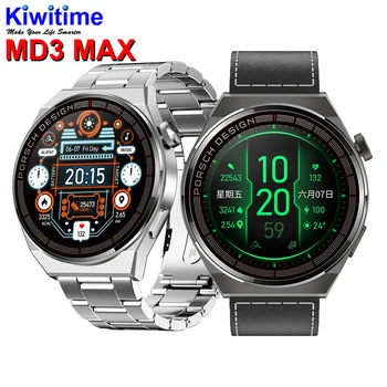 KIWITIME MD3 MAX Smart Watch 1.39 polegadas Rodada Bluetooth SmartWatch 380mAh Bateria Sono MonitorMessage Lembrar