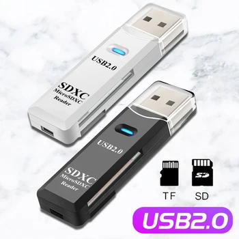 Leitor de cartão USB 2.0 SD Micro SD TF Cartão de Memória Adaptador para Acessórios do Portátil Multi Smart Cardreader Leitor de Cartão
