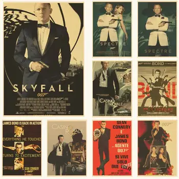Lenda britânica James Bond 007 POSTER Poster Retro Home Bar Café Arte Adesivo de Parede Coleção Imagem de papel de Parede Decoração