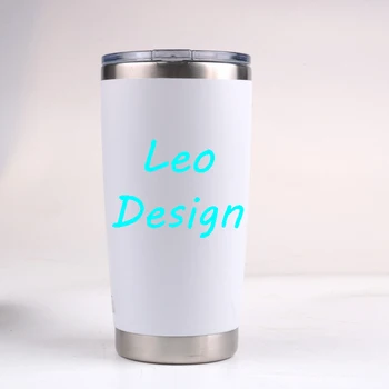 Leo Design de 20 oz parede do Dobro do aço inoxidável caneca copo de garrafa de água de carro copo de impressão do logotipo da caneca