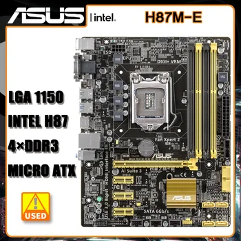 LGA 1150 H87 placa-Mãe ASUS H87M-E Motherboard 32GB DDR3 PCI-E 3.0 de USB3.0 DVI SATA III HDMI Micro ATX Para Core i3-4130 cpu