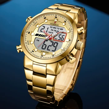 LIGE Homens Relógio de Topo da Marca de Luxo Homem Militares Desporto Relógios de Pulso de Quartzo do Aço Inoxidável LED Relógio Digital Relógio Masculino+CAIXA
