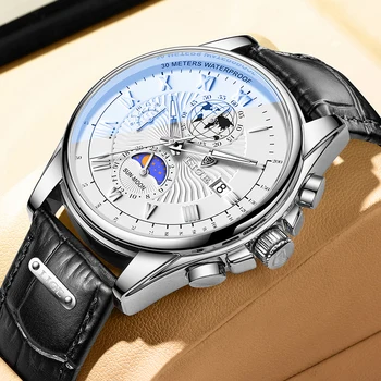 LIGE Novo Relógio de Moda masculina do Esporte Relógio de Quartzo Presente Mens Relógios de Marca de Luxo de Couro Militar Relógio à prova d'água Relógio Masculino