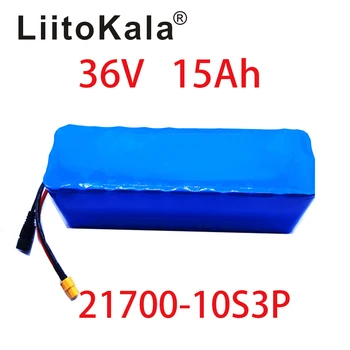 LiitoKala 36V 15Ah bateria 21700 5000mah 10S3P bateria 500W bateria de alta potência 42V 15000mAh bicicleta elétrica Ebike BMS XT60