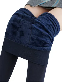 LJCUIYAO Mulheres de meia-Calça Grossa Forrado de Lã de Inverno, Meias Calças Quentes Elástico de Cintura Alta em Veludo Pele Térmica Elástico de Roupa