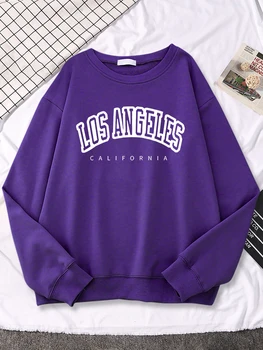 Los Angeles, Califórnia, Eua Imprime Mulheres De Roupas De Outono De Lã Moda Streetwear Oversize Casual Capuz Hip Hop Feminino Pulôver