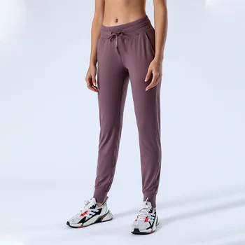 Lulu Atlético Casual Calças Para Mulheres Yoga Ginásio Leggings Treino Jogging Calças Com Bolsos Execução De Exercícios E Esportes