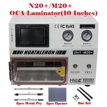 M20, Acrescido de 10 Polegadas OCA Vácuo Laminador de 450W N20+ Mini Máquina de Laminação 2 em 1 com Bolha de Remoção para LCD Kit de Reparação