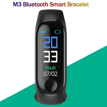 M3 Banda Inteligente Homens Mulheres Desporto Smart Watch frequência Cardíaca Pressão Arterial Monitor de Sono Pedômetro Conexão Bluetooth para IOS, Android