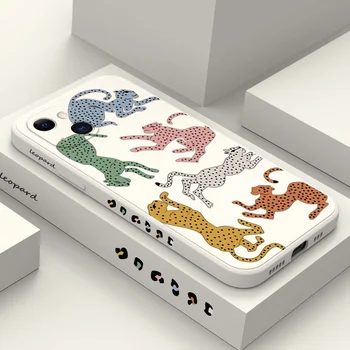 Manchado Leopard Caso de Telefone Para o iPhone 13 12 11 Pro Max Mini X XR XS MAX SE2020 8 7 Plus 6, 6S Além de Cobrir