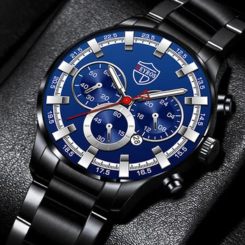 Marca de luxo da Moda dos Homens Relógios para Homens de Esportes de Aço Inoxidável de Quartzo do relógio de Pulso de Homem Vistoso Casual Relógio de Aço часы мужские