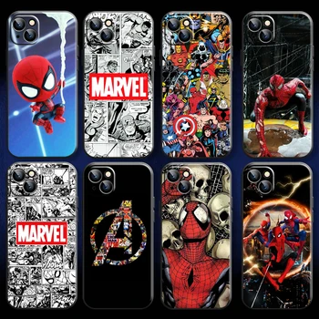 Marvel Logotipo Homem Aranha Caso de Telefone Para o iPhone 11 12 13 Pro MAX 6 6 7 8 Plus X XR XS Mini SE de 2020 Capa de Silicone de Volta Coque