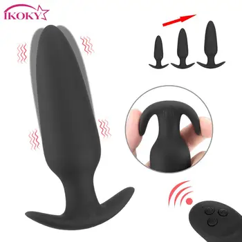 Massagem de próstata Brinquedos Sexuais Para Homem, Mulher G-spot Estimulador de Controle Remoto sem Fio Plug Anal Vibrador Vibrador de Vibração Butt Plugs