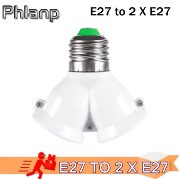 Material à prova de fogo E27 2 Suporte da lâmpada E27 Conversor de Tomada de Conversão de luz do Bulbo Base tipo de 2E27 Forma em Y Divisor de Adaptador